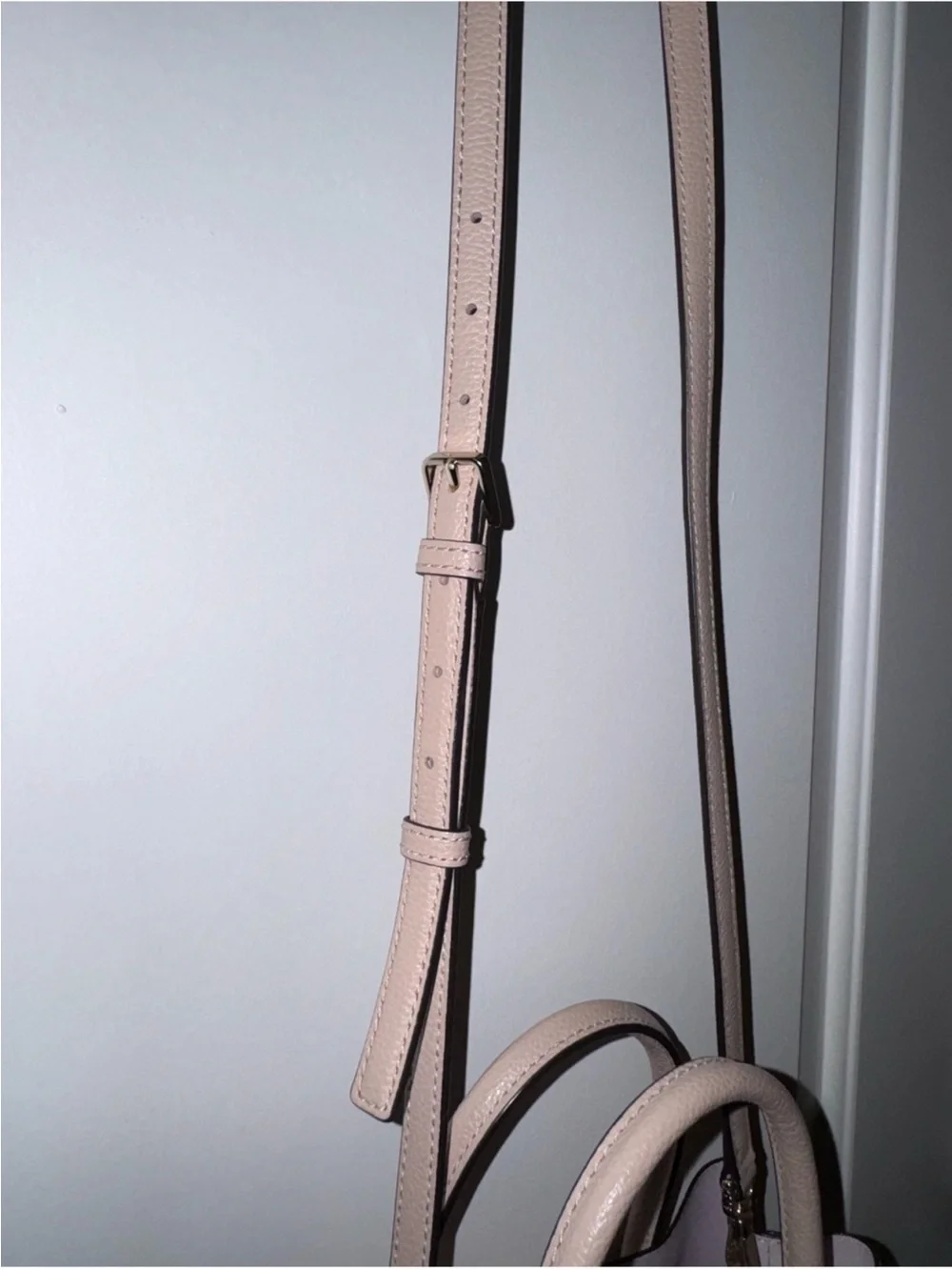 $398 Kate Spade Eva small satchel, blush, pink pebble leather with Crossbody - Picture 3 of 4